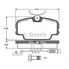 0 986 TB2 521 BOSCH Комплект тормозных колодок, дисковый тормоз