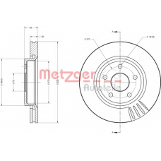 6110086 METZGER Тормозной диск