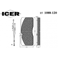 151088-120 ICER Комплект тормозных колодок, дисковый тормоз