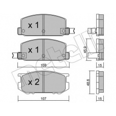 22-0498-0 METELLI Комплект тормозных колодок, дисковый тормоз