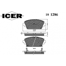 181286 ICER Комплект тормозных колодок, дисковый тормоз