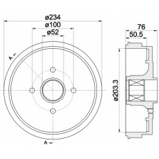 8DT 355 300-671 HELLA Тормозной барабан