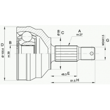 CVJ5460.10 OPEN PARTS Шарнирный комплект, приводной вал