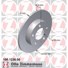 100.1236.00 ZIMMERMANN Тормозной диск