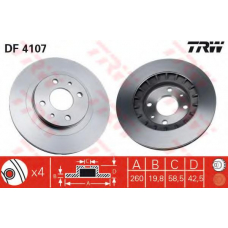 DF4107 TRW Тормозной диск