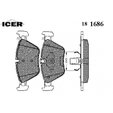 181686 ICER Комплект тормозных колодок, дисковый тормоз