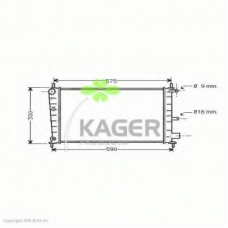 31-0346 KAGER Радиатор, охлаждение двигателя