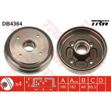 DB4364 TRW Тормозной барабан