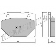 008.0 TRUSTING Комплект тормозных колодок, дисковый тормоз
