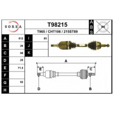 T98215 EAI Приводной вал