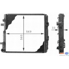 8MK 376 721-241 HELLA Радиатор, охлаждение двигателя