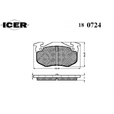 180724 ICER Комплект тормозных колодок, дисковый тормоз