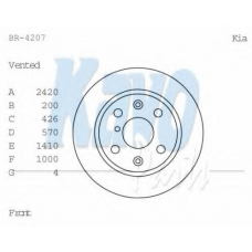 BR-4207 KAVO PARTS Тормозной диск