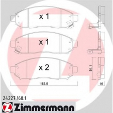 24227.160.1 ZIMMERMANN Комплект тормозных колодок, дисковый тормоз