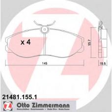 21481.155.1 ZIMMERMANN Комплект тормозных колодок, дисковый тормоз