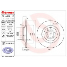 08.A816.11 BREMBO Тормозной диск