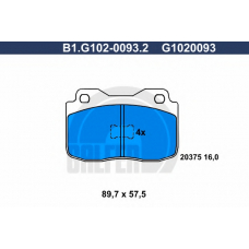 B1.G102-0093.2 GALFER Комплект тормозных колодок, дисковый тормоз