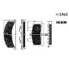 141563 ICER Комплект тормозных колодок, дисковый тормоз