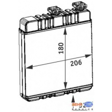 8FH 351 311-141 HELLA Теплообменник, отопление салона