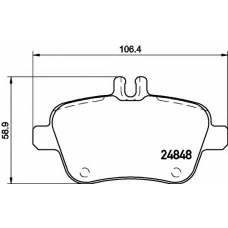 8DB 355 019-641 HELLA Комплект тормозных колодок, дисковый тормоз