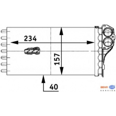 8FH 351 311-061 HELLA Теплообменник, отопление салона