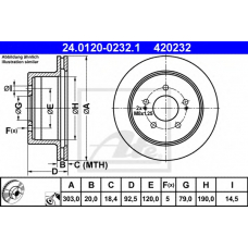 24.0120-0232.1 ATE Тормозной диск