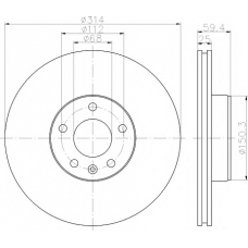 8DD 355 111-111 HELLA PAGID Тормозной диск