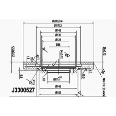 J3300527 NIPPARTS Тормозной диск