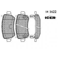 181622 ICER Комплект тормозных колодок, дисковый тормоз