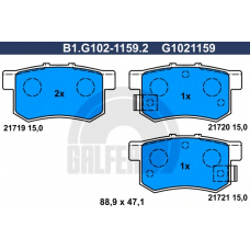 B1.G102-1159.2 GALFER Комплект тормозных колодок, дисковый тормоз