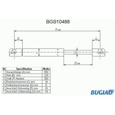 BGS10488 BUGIAD Газовая пружина, крышка багажник