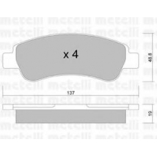 22-0710-0 METELLI Комплект тормозных колодок, дисковый тормоз