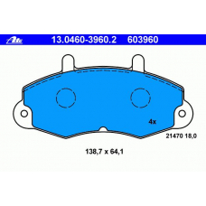 13.0460-3960.2 ATE Комплект тормозных колодок, дисковый тормоз