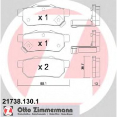 21738.130.1 ZIMMERMANN Комплект тормозных колодок, дисковый тормоз