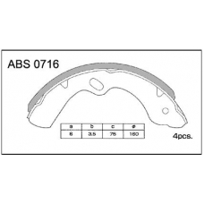 ABS0716 Allied Nippon Колодки барабанные