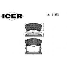 181153 ICER Комплект тормозных колодок, дисковый тормоз