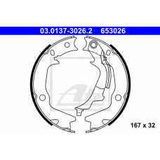 03.0137-3026.2 ATE Комплект тормозных колодок, стояночная тормозная с