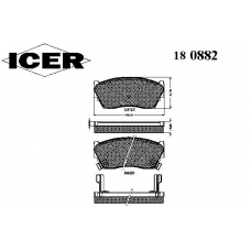 180882 ICER Комплект тормозных колодок, дисковый тормоз