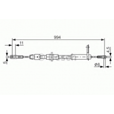 1 987 477 629 BOSCH Трос, стояночная тормозная система