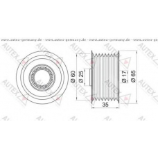 654198 AUTEX Механизм свободного хода генератора