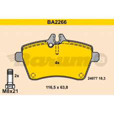 BA2266 BARUM Комплект тормозных колодок, дисковый тормоз