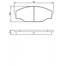 0 986 424 382 BOSCH Комплект тормозных колодок, дисковый тормоз