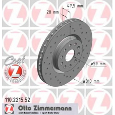 110.2215.52 ZIMMERMANN Тормозной диск