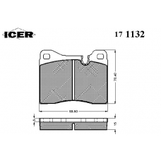 171132 ICER Комплект тормозных колодок, дисковый тормоз