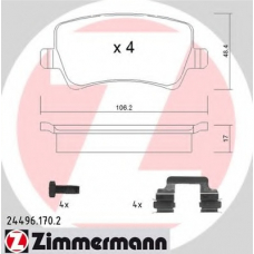 24496.170.2 ZIMMERMANN Комплект тормозных колодок, дисковый тормоз