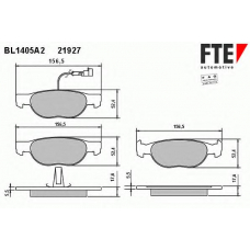 BL1405A2 FTE Комплект тормозных колодок, дисковый тормоз