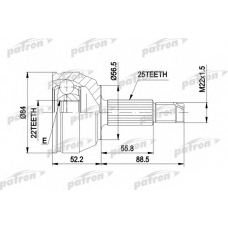 PCV1125 PATRON Шарнирный комплект, приводной вал