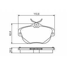 0 986 494 243 BOSCH Комплект тормозных колодок, дисковый тормоз