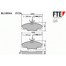 BL1381A4 FTE Комплект тормозных колодок, дисковый тормоз