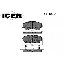 140636 ICER Комплект тормозных колодок, дисковый тормоз